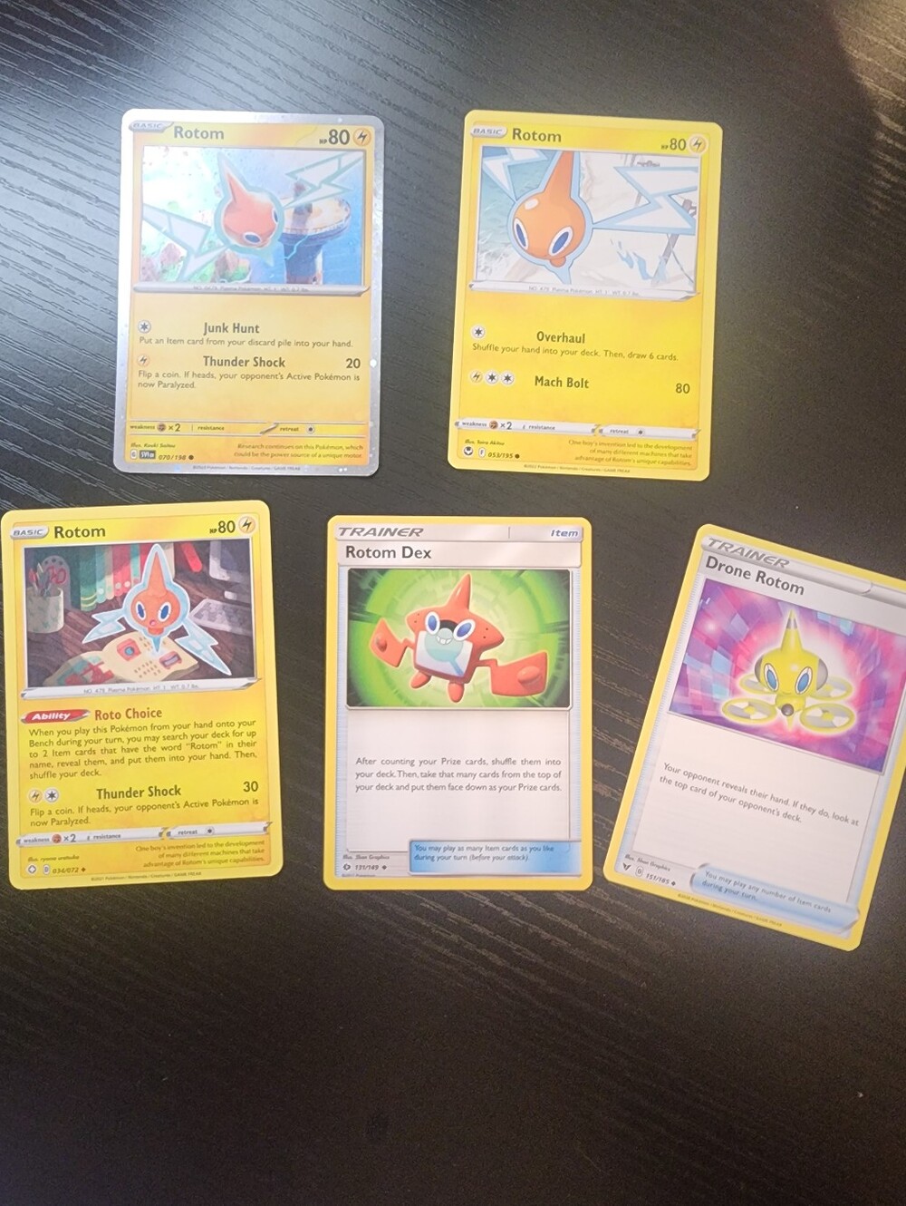 Rotom Pokรฉmon Card Lot โ 5 Cards โ Rotom Dex & Drone Rotom